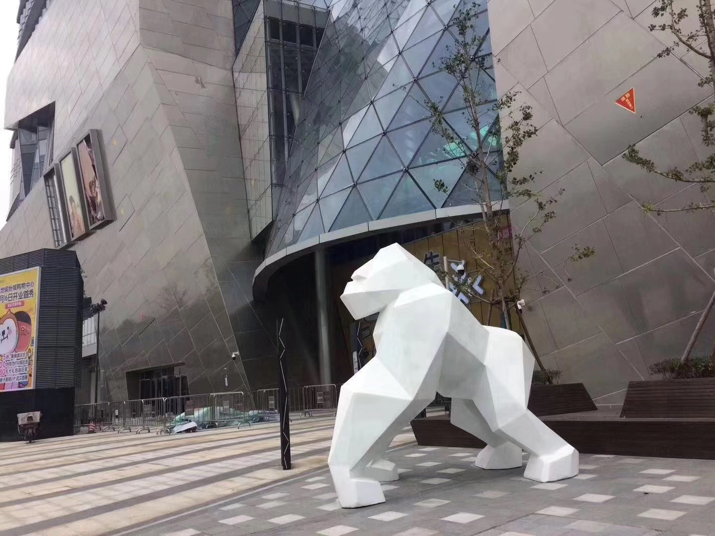 玻璃鋼白虎動物雕塑